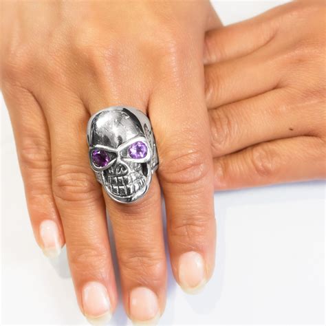 amethyst skull ring|amethyst skulls for men.